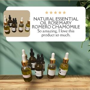Natural Essential Oil Rosemary Chamomile - Gold and Black